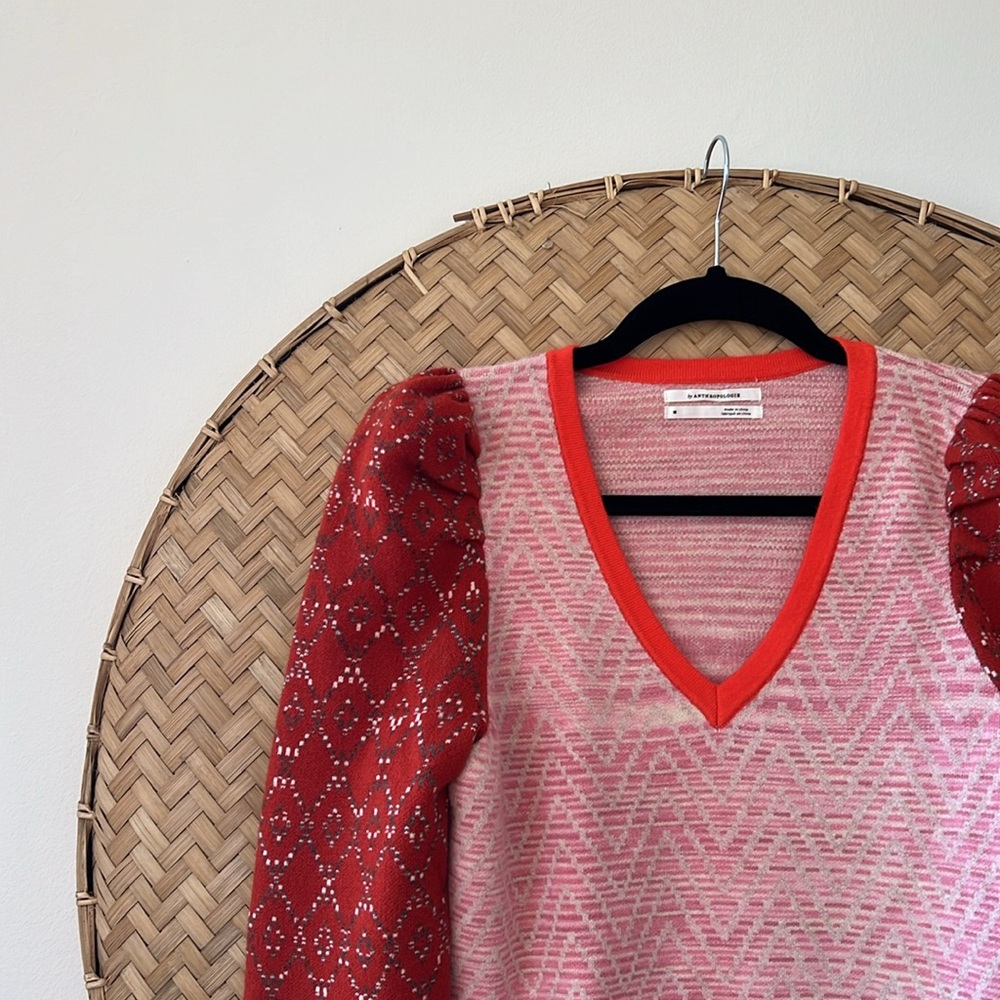 ANTHROPOLOGIE GORGEOUS CHERIE PUFF-SLEEVED SWEATER - EUC - MEDIUM - Picture 7 of 13
